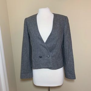 Women’s wool blend collarless blazer gray size 10